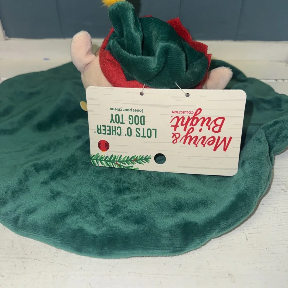 Merry and Bright ELF Crinkle Blanket Plush Dog Throw Plush Toy Shake Play Cutesy